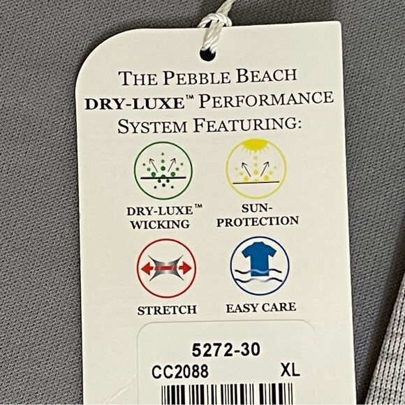 Pebble Beach Dry-Luxe Gray Space Dye Open Front Long Sleeve Golf Cardigan NWT - Picture 13 of 16